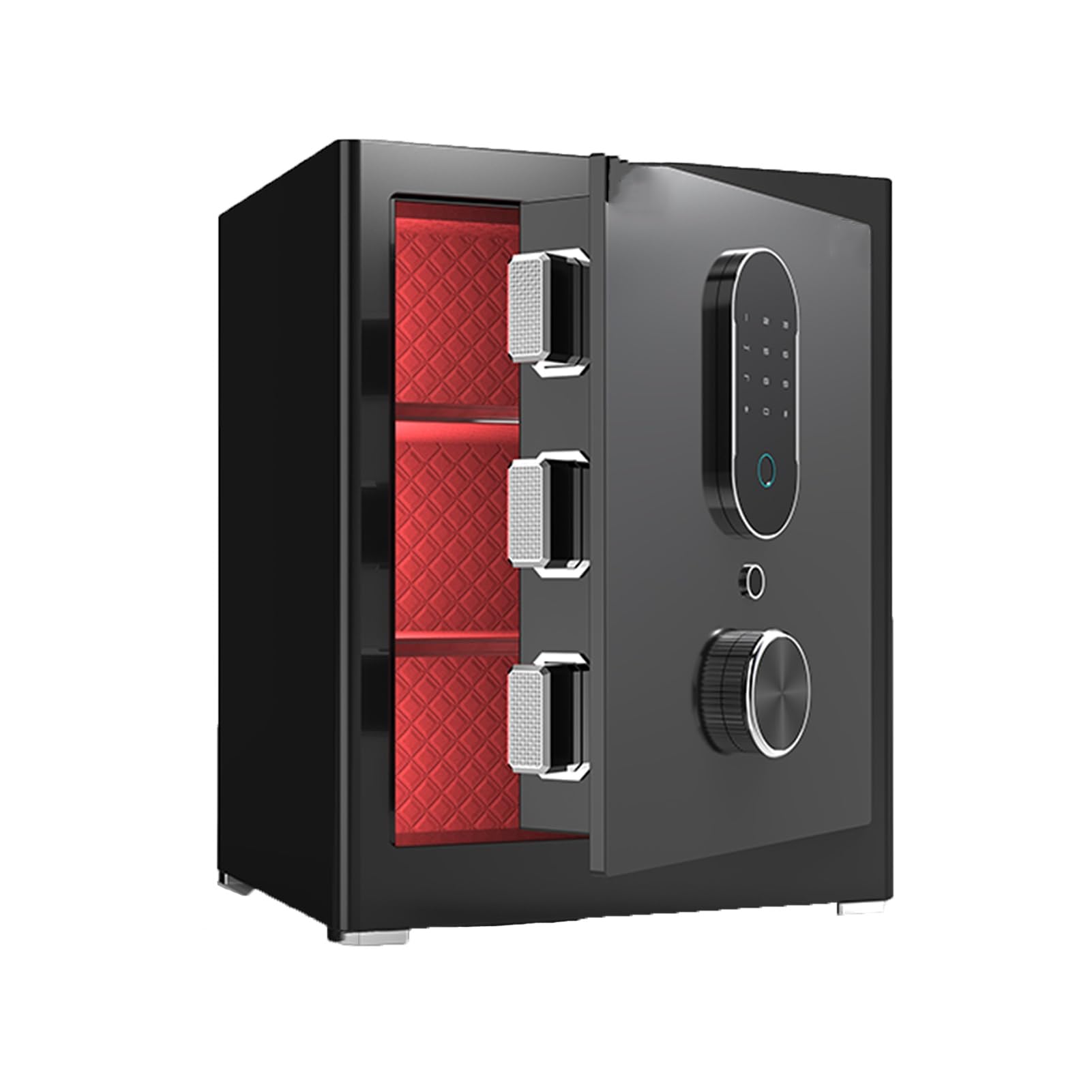 Anti-theft And Fireproof Safe With Keypad, Small Cabinet-style, Fingerprint Password Key Unlocking, Can Be Wall-mounted Or Floor-mounted(Black)