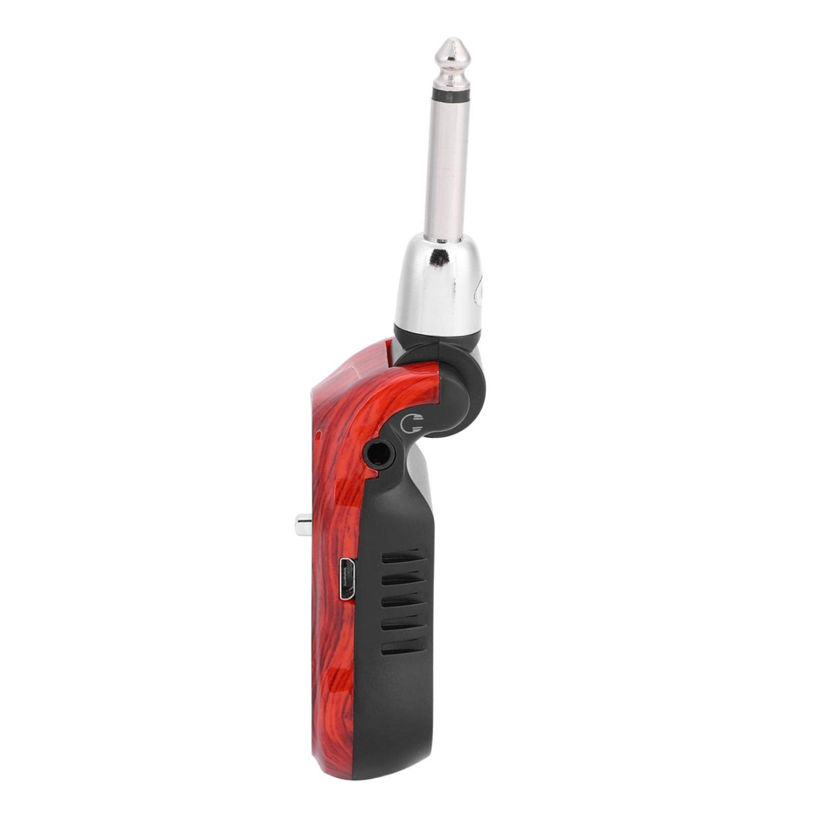Bluetooth-Gitarreneffektor, tragbarer Gitarreneffektor, USB-Aufladung ABS Kunststoff Rote Holzfarbe für Bluetooth-Geräte Musikinstrument