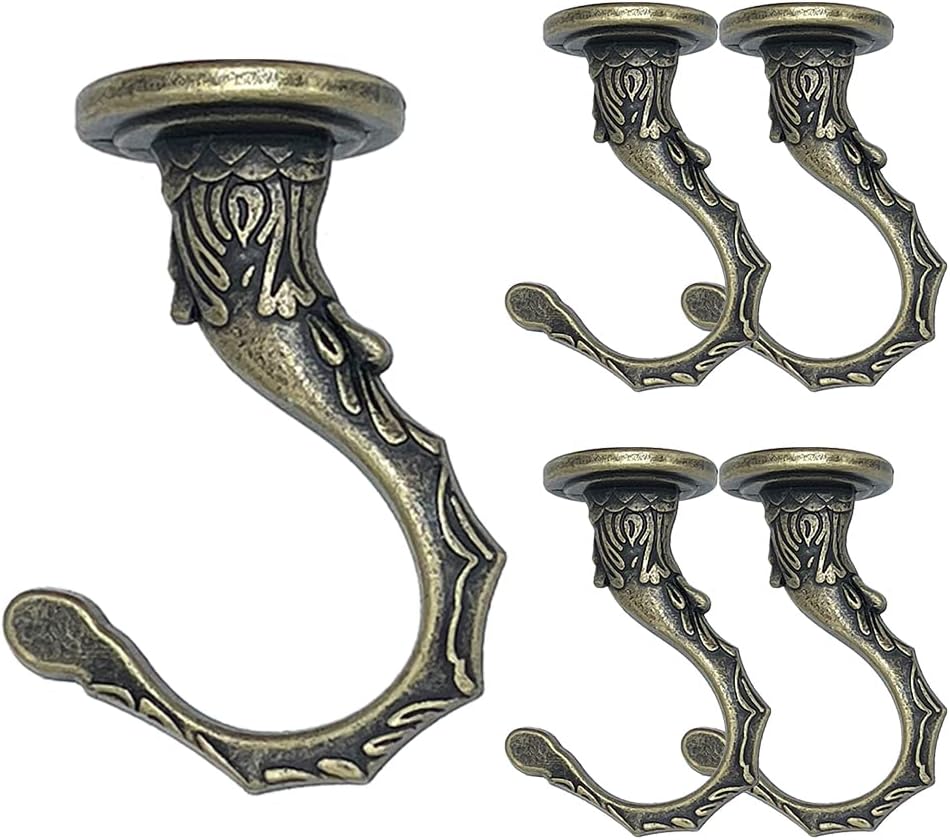 Extra-Large Plant Ceiling Hooks, Screw-in Shank, Bronze, 5 Sets