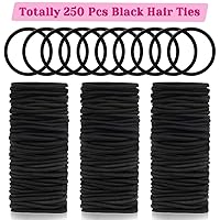 Vista 2 de Anezus 250 ligas elásticas negras para el cabello pequeñas, bandas elásticas para el cabello pequeño, accesorios para coletas para mujeres, niñas