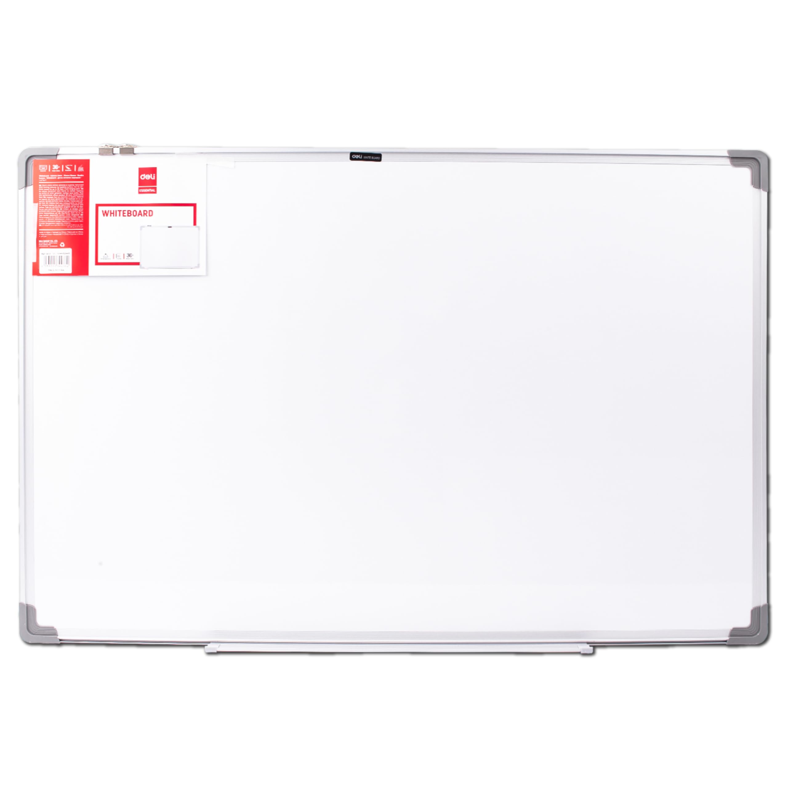 Deli Silver Wall Mounted Whiteboard - 450×600mm Large Magnetic Dry Wipe Board for Office, Classroom, School, Kitchen & Planning