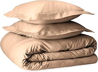 NISAKI Sateen Cotton Superking-Duvet-Covers-Set Apricot, 100% Long Staple Cotton Super King Size Bedding Sets, Soft Sateen Weave with 4 Corner Ties and Hidden Button Closure (100% Duvet Covers)