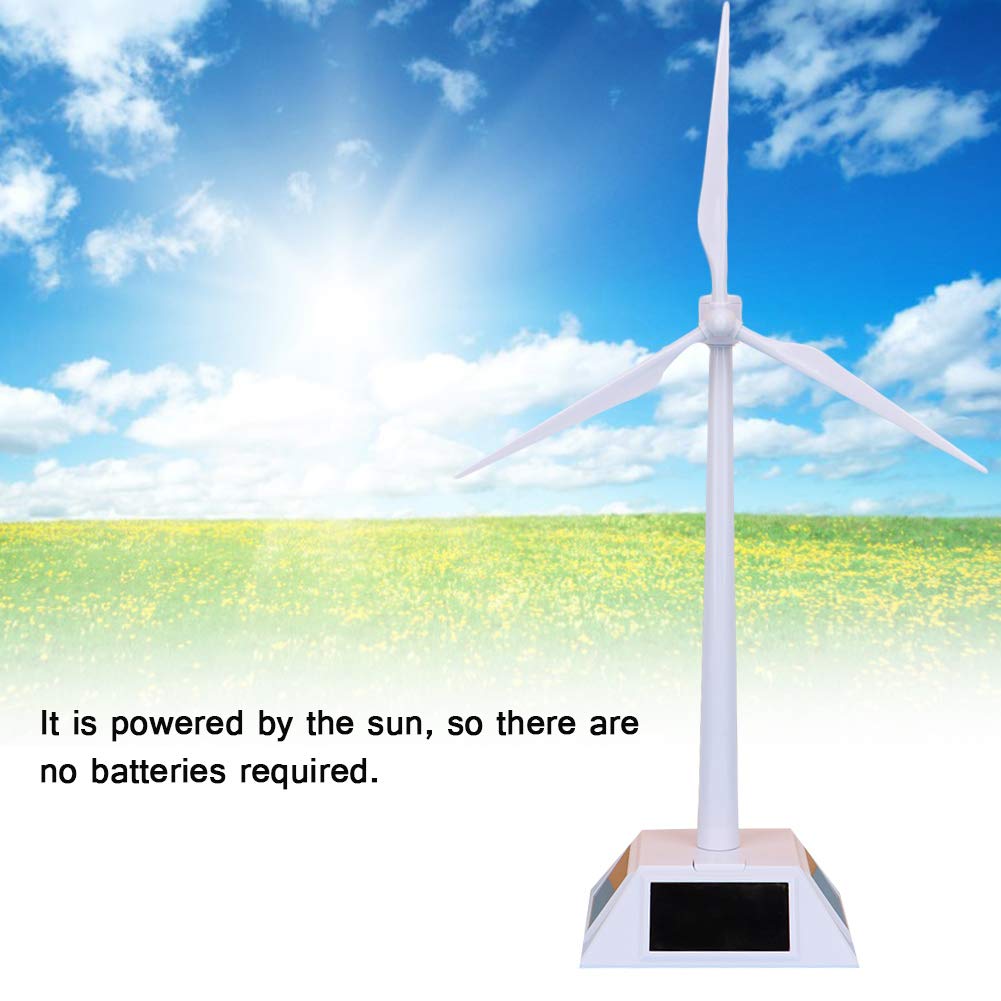 Modelo de Molino de Viento Solar de Ciencia, Modelo de Edificio de Energía Solar Delicado Juguete Turbina Eólica Juguete Educativo Temprano para Niños, Plástico, con Soporte de Pantalla y Placa
