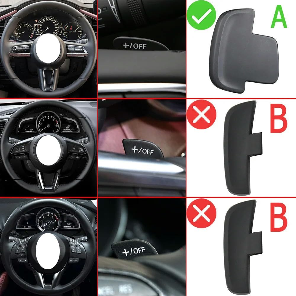 2 Stücke Lenkrad Schaltwippen Verlängerung Paddles Lenkrad Für Mazda 3 CX30 MX30 CX-30 MX-30 e-SKYACTIV-G 2020-2025 Aluminium Schaltwippen Aufkleber