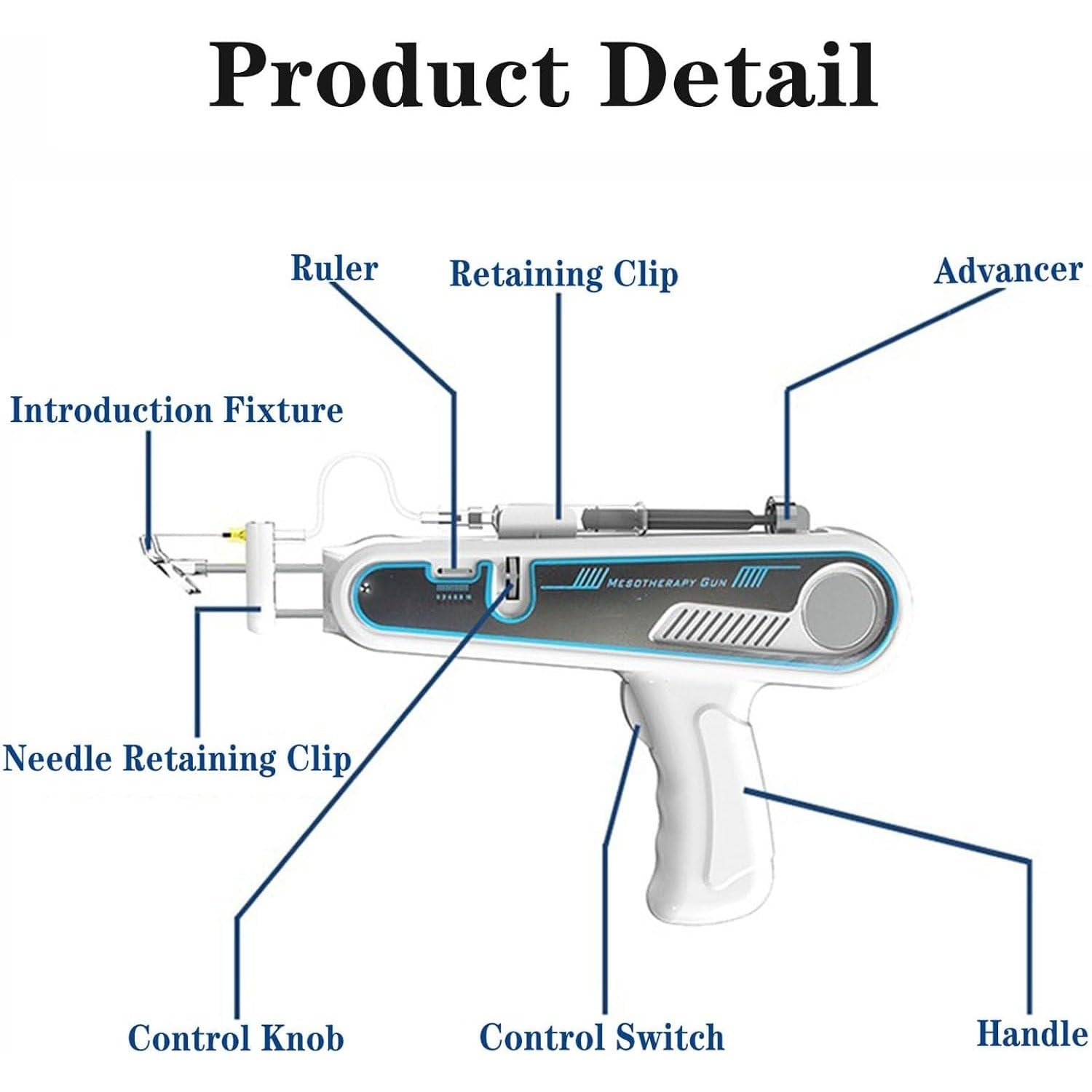 Appareil de Soin de la Peau à l'eau, Pistolet méso Portable | Appareil d'injection faciale portable pour une hydratation profonde ; utilisation facile pour les soins quotidiens à domicile