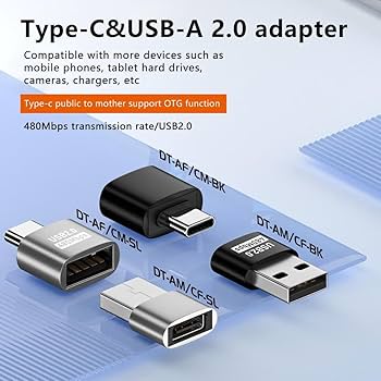 USB Type-C 変換アダプタ 超小型 タイプC to USB 2.0 Type C→USB-A変換アダプタ Cオス to USB-A 超小型 USB2.0 充電