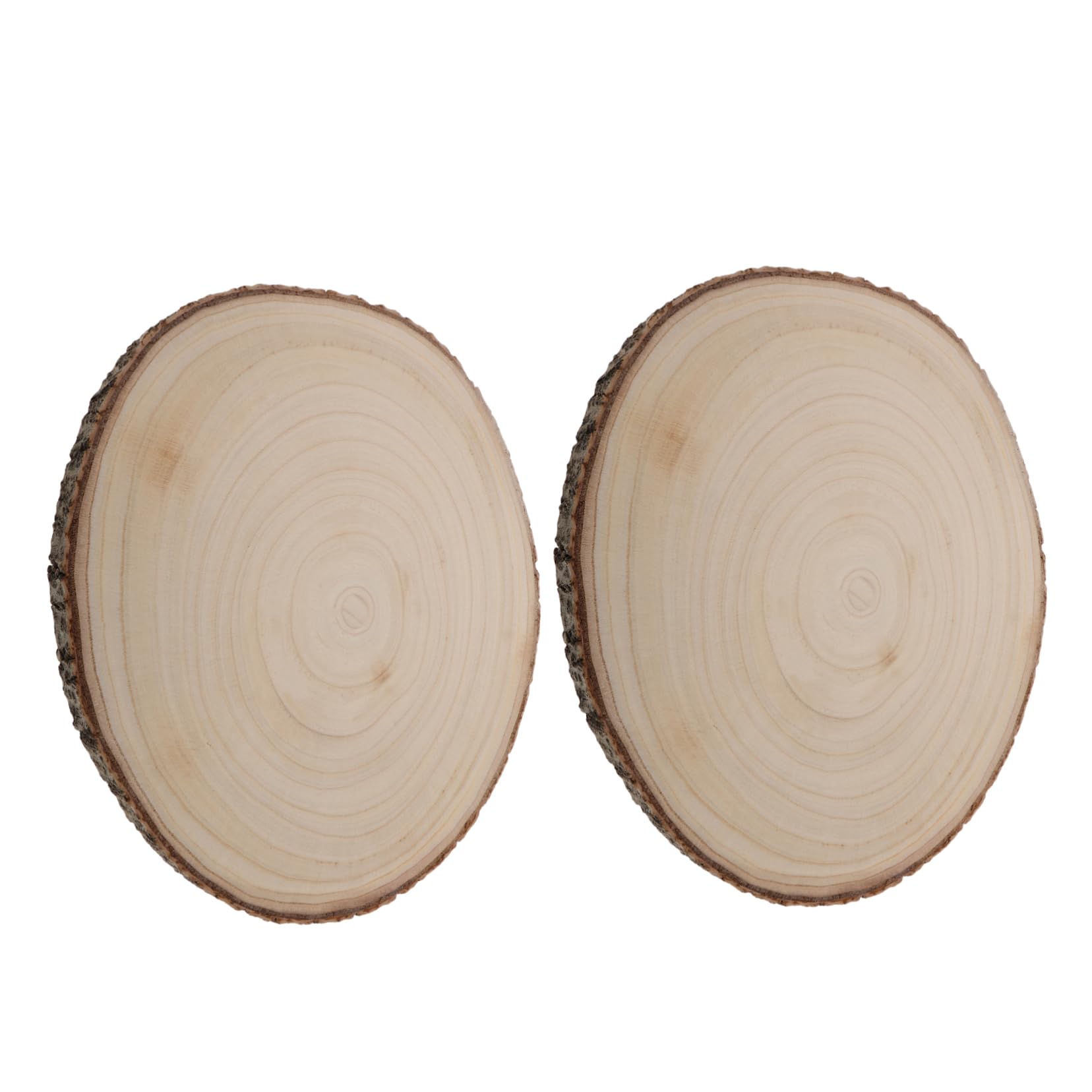 Unbehandelte Holzscheiben für Bastelarbeiten, 2 Stück, Naturbelassen | Malerei und Kreative Deko, Holz, Beige, Vielseitig Nutzbar, für Hochzeiten und Bürodekoration