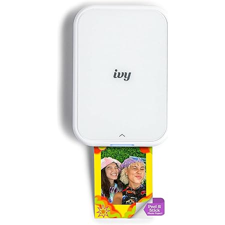 Canon Ivy 2 Mini Photo Printer, Print from Compatible iOS & Android Devices, Sticky-Back Prints, Pure White