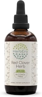 Red Clover Herb B120 Alcohol-Free Herbal Extract Tincture, Red Clover Herb (Trifolium Pratense) Dried Leaf and Flower (4 fl oz)