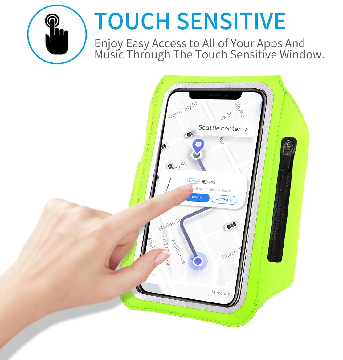 HAISSKY Fascia da Braccio con Borsa Auricolare, Fascia Sportiva Running Porta Cellulare Braccio Portacellulare Armband per MP3/iPhone 16 Pro Max/15 Pro/14 Pro/13 Galaxy S25 Ultra/S24/S23 Fino a 6,9"