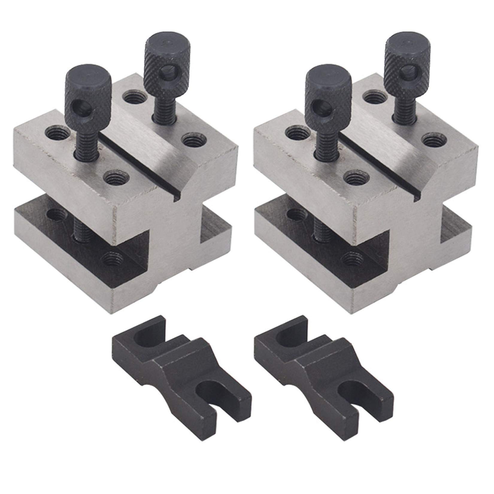 (美品)VALIEM MM Block sizeM findmall V Blocks with Clamp Set Hardened Steel 90 Degree Angle