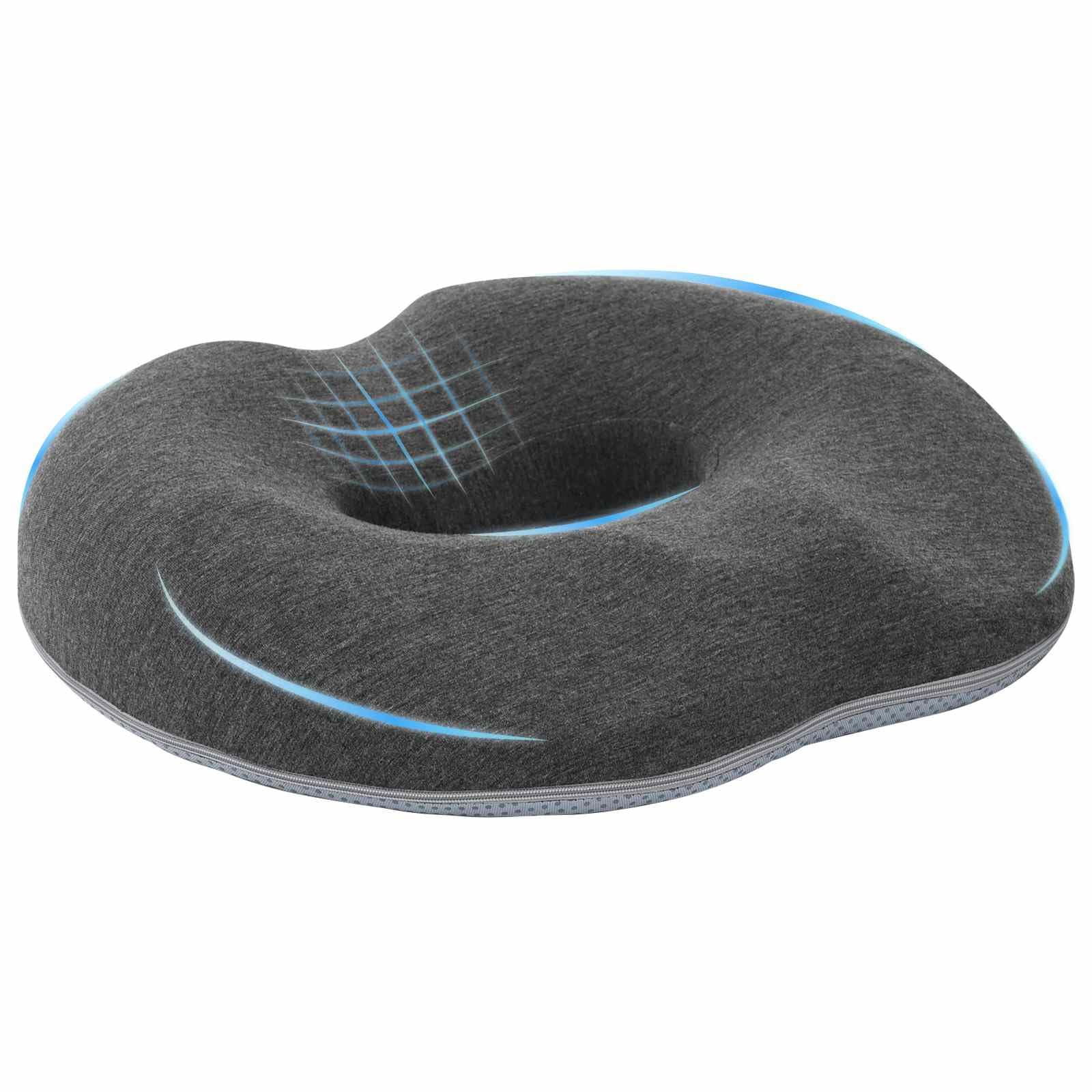 Cuscino Seduta Ergonomico in Memory Foam Grigio 42x36,5x8 cm | Supporto comodo per sedia da ufficio o cucina, con fodera traspirante rimovibile per il benessere quotidiano.