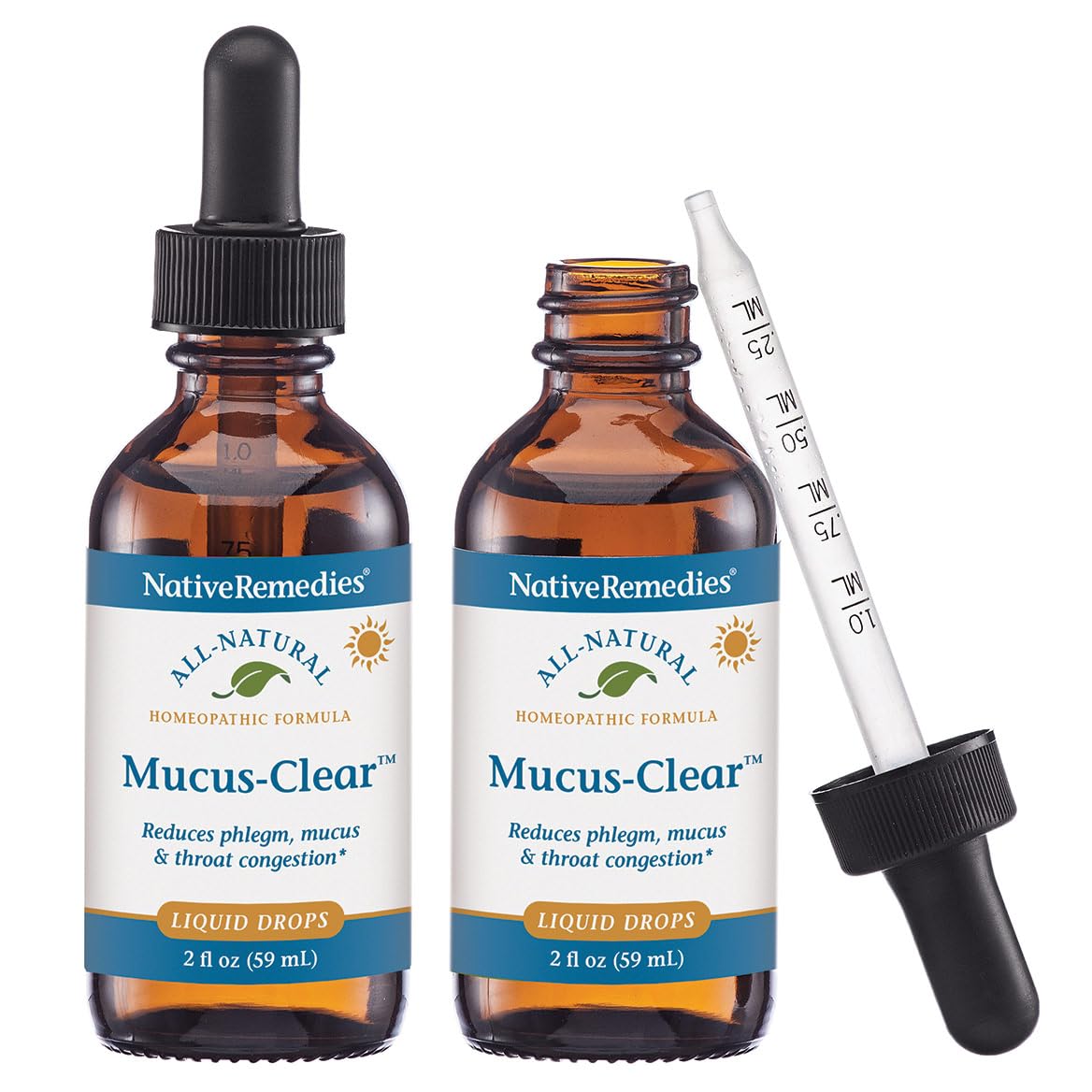 Native Remedies Mucus-Clear - Adult Natural Mucus Relief - 4 Fl Oz, 2 Pack