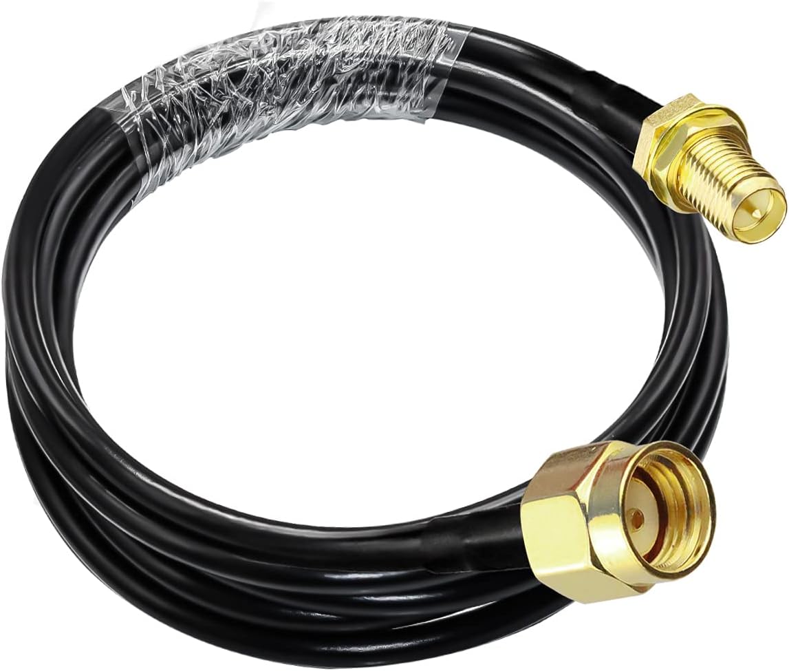 TUOLNKRPSMA Cable RG58 RP-SMA Male to Female Extension Cable RP SMA Coaxial Cable 50ohm for RF Radio WiFi Antenna Low Loss Antenna Cable 6.6 feet(2M)