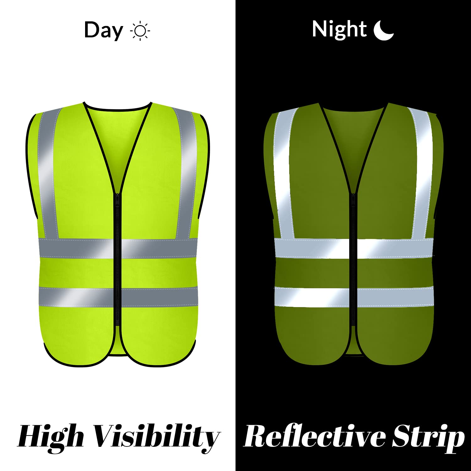 Custom Safety Vest,Personalized Vest,Safety Vest with Logo High Visibility Reflective Work Vest with Multiple Pockets Class 2 Standards