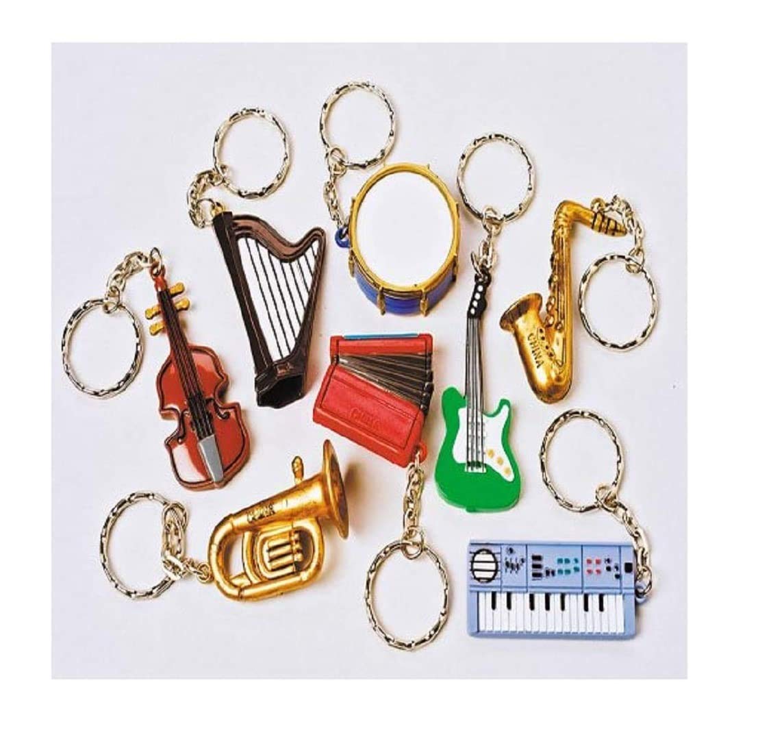 U.S. Toy One Assorted Musical Instrument Key Chain Key Ring