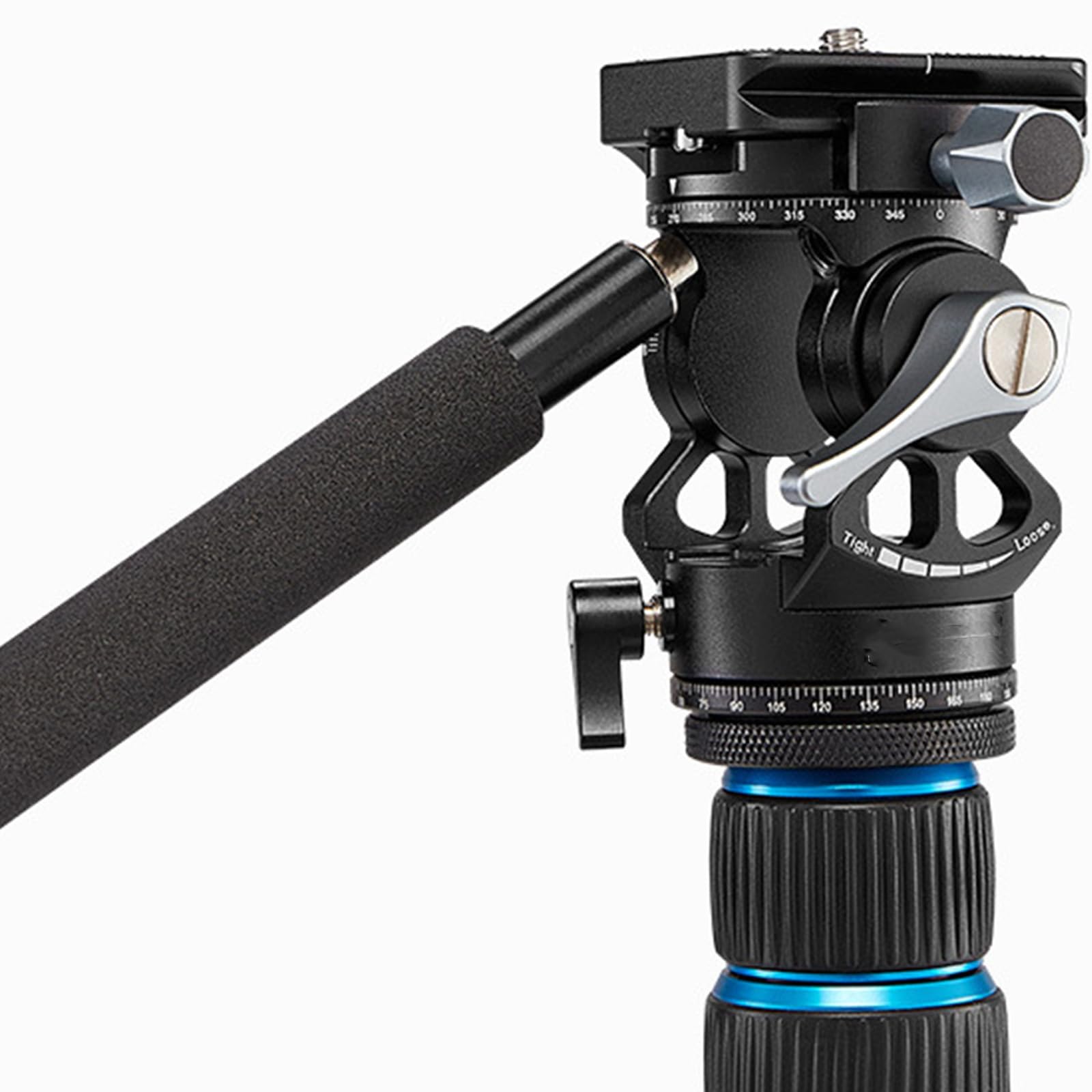 Treppiede in alluminio Fluido Testa 90º Inclinazione E 720º Rotante Leggero Per Monopiedi Sliders Luce Stand Tilt Pan Head