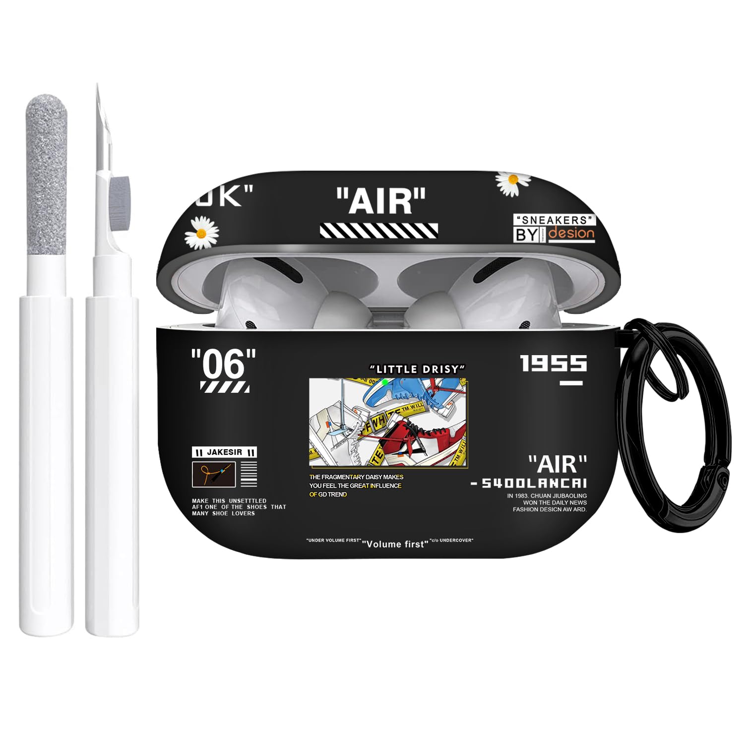 Gedicht Airpods Pro 2 Case, Cute Cool Shoes Pattern TPU Soft Case for Airpods Pro 2/1 Gen, Shockproof with Cleaner Kit & Keychain