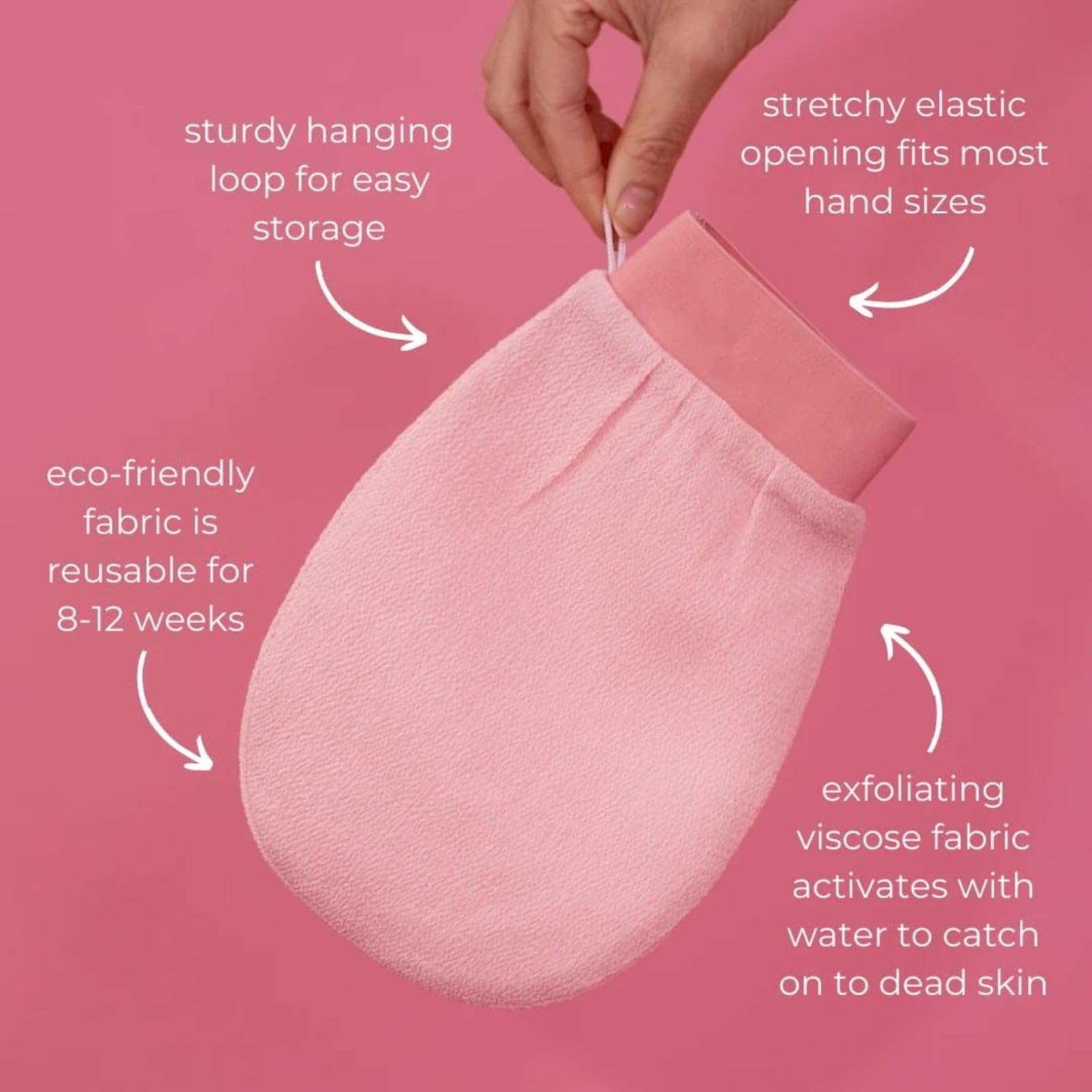 CheekyGlo Exfoliating Glove, Peeling Handschuh Körperpeeling, Peeling, Body Scrub (Weiß*1PCS)