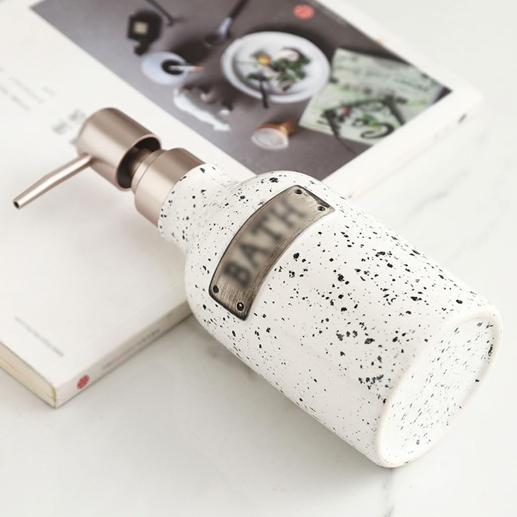 Kitchen Soap Dispenser Multifunctional Ceramic Bathroom Soap Dispenser Hand Soap Bottle Press Bottle Shower Gel Shampoo Bathroom Bottle Bathroom Soap Dispenser(C)