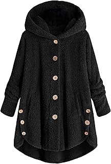 Plush Coat Women's Teddy Coat with Hood Oversize Winter Jacket Teddy Fleece Jacket Hooded Jacket Plush Jacket Autumn Winter Warm Sweatshirt Hooded Plush Fluffy Cuddly Jacket