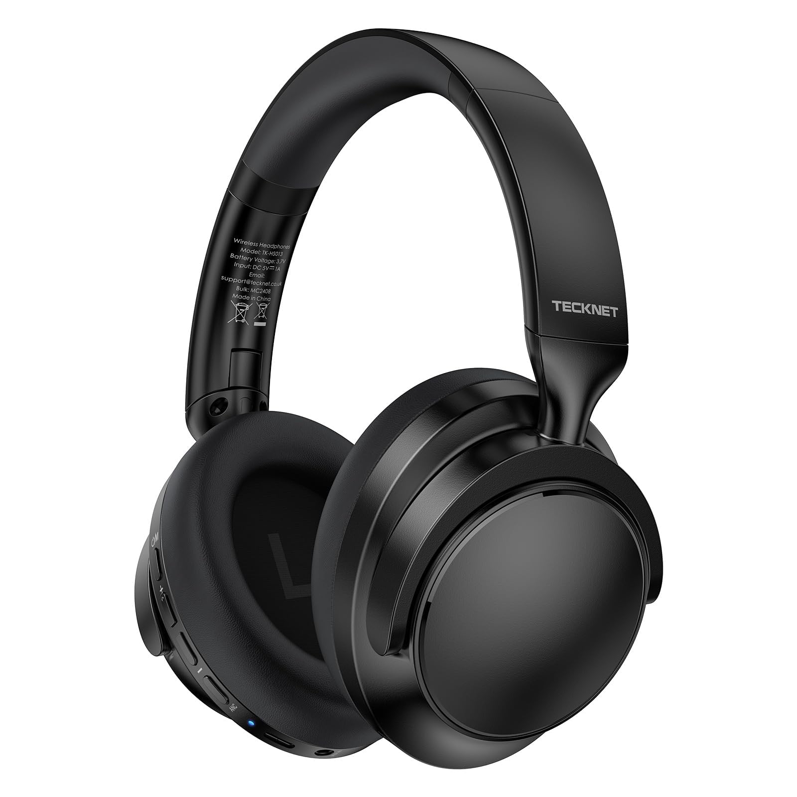 TECKNET Noise Cancelling Headphones Wireless & Wired, 70H Playtime Bluetooth Headphones Wireless Over Ear Built-in Mic, 3.5mm Cable Dual Connection
