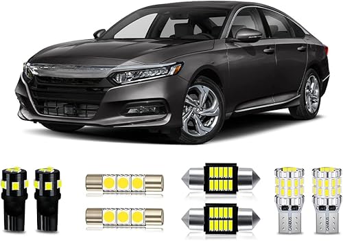 Miniatura 9 de Paquete de bombillas LED blancas compatibles con Honda Accord 2003 2004 2005 2006 2007 2008 2009 2010 2011 2012 Luz interior de mapa + luz de