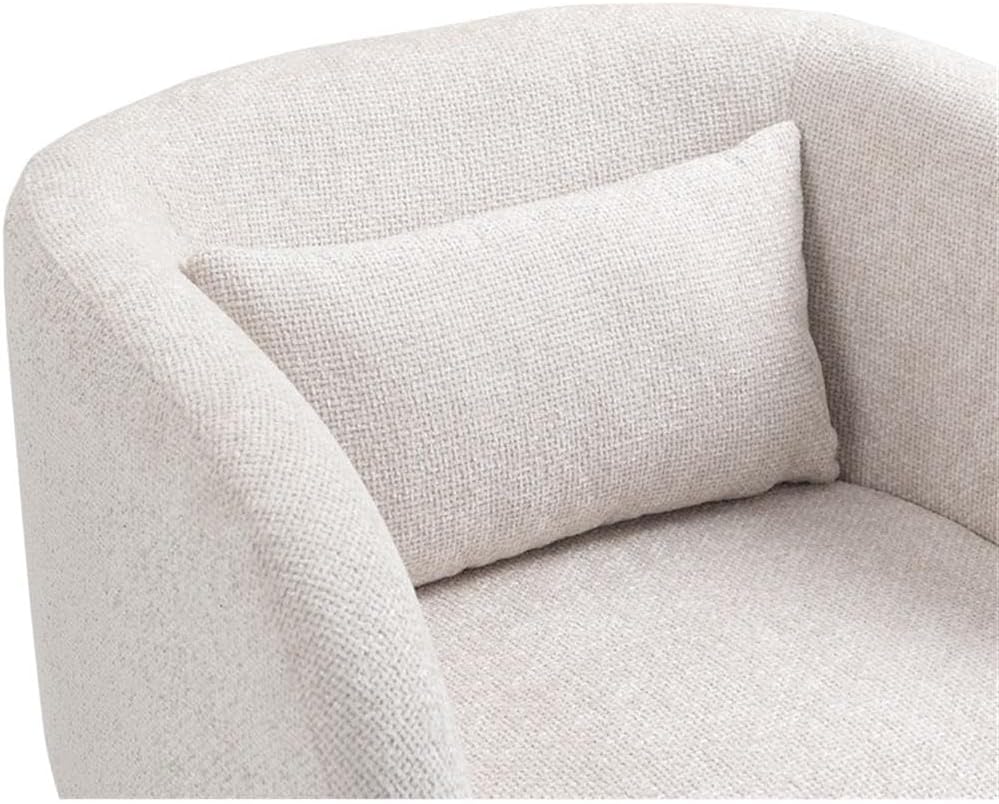 BOWERY HILL Contemporary Accent Chair, Soft Cream Chenille Fabric, 29" W x 30" D x 30" H, Modern Design with Birchwood Frame, Pillow Included, Upholstered Seating for Living Room or Bedroom