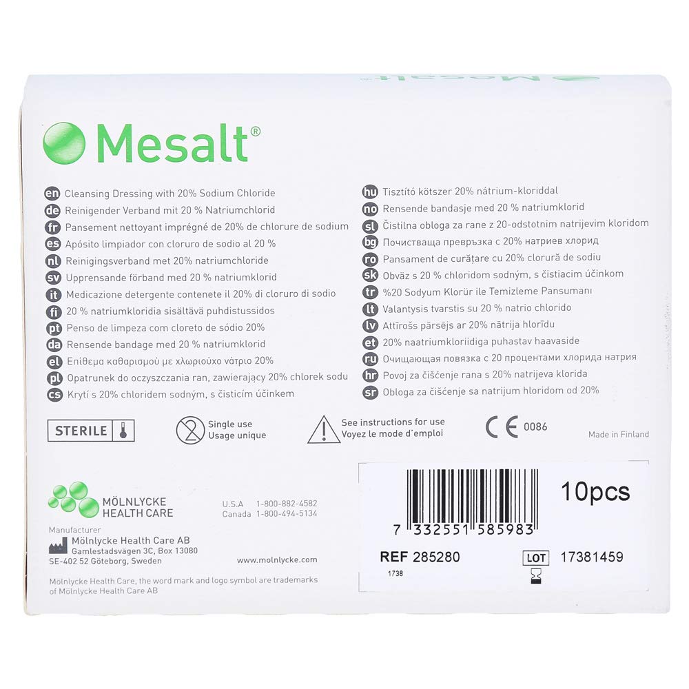 Mölnlycke Healthcare 285280 - Compresse, 100 x 2 cm, 10 pezzi