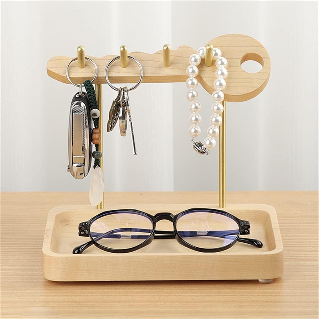 Key Rack Entrance Key Storage Rack Ornaments Solid Wood Entrance Hall Key Branch Storage Ornaments (Color : Hard Maple Size : 18.512.517CM)