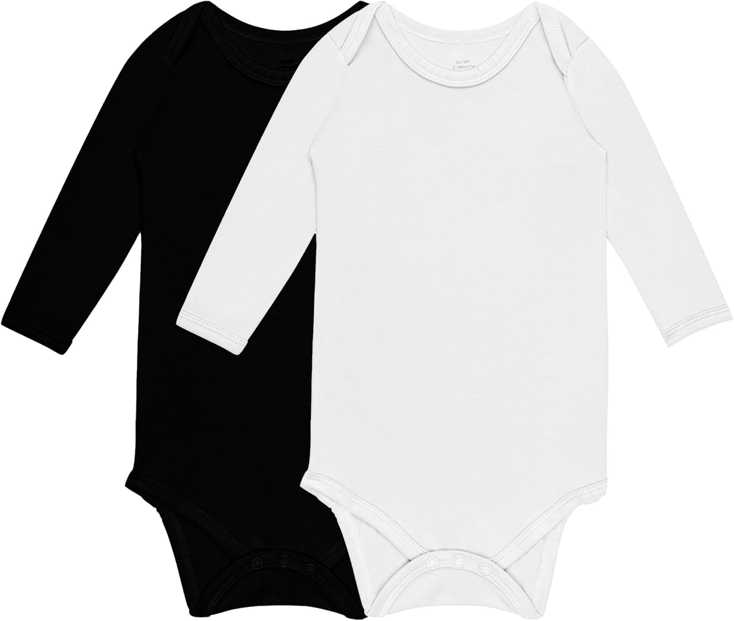 GUISBY Cotton Long Sleeve Baby Bodysuit Infant Pajamas for Boys Girls 2 Packs