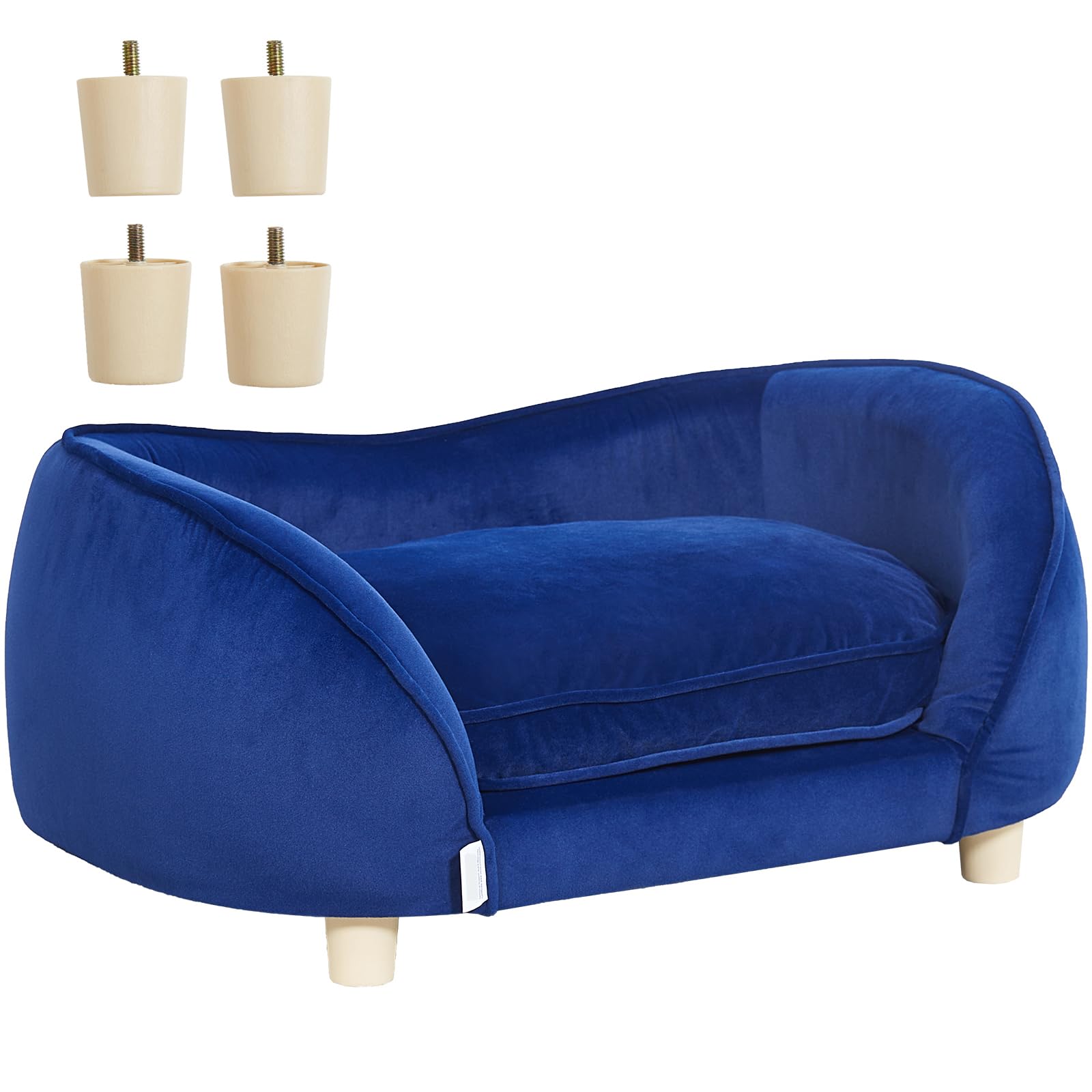 VEVOR Canapé pour Animal de Compagnie 71 x 50,5 x 30 cm Panier pour Chien Taille Moyenne Chat Velours Doux Bleu foncé