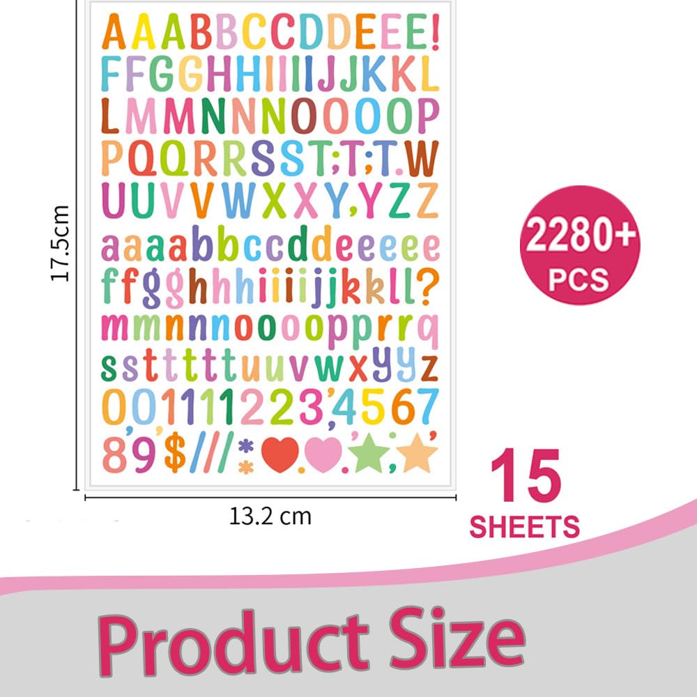 Produktbild von Sticker Buchstaben, 10 Blätter Buchstaben Sticker Buchstaben Aufkleber