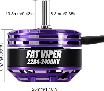 INJORA Fat Viper 2204 Brushless Outrunner Motor & Transmission for TRX4M