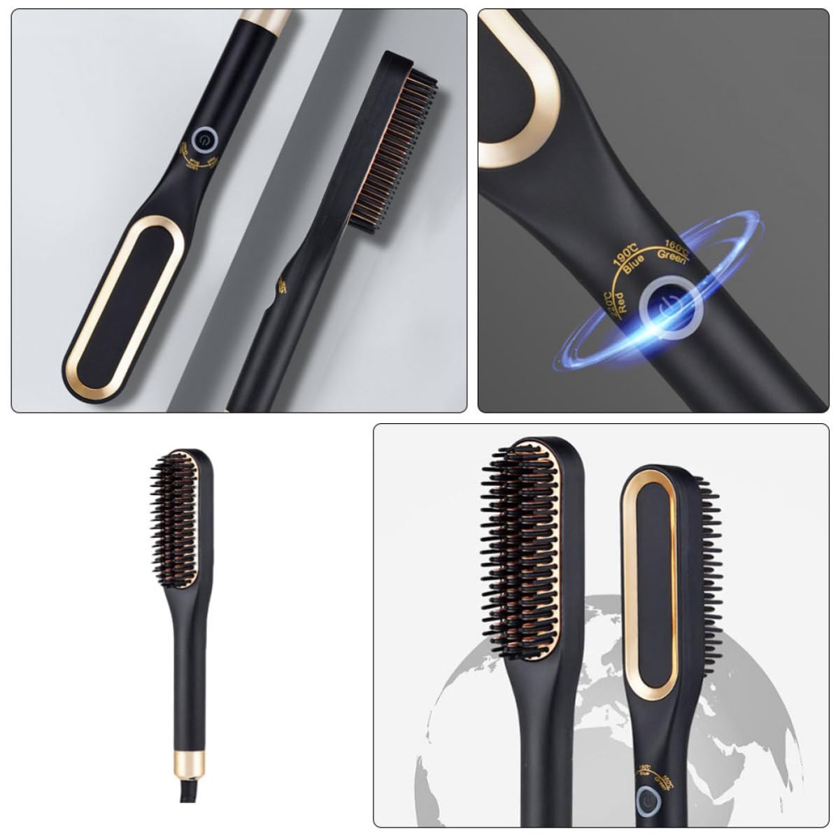 Peine Alisador para Vello Facial 3 Temperaturas, Negro