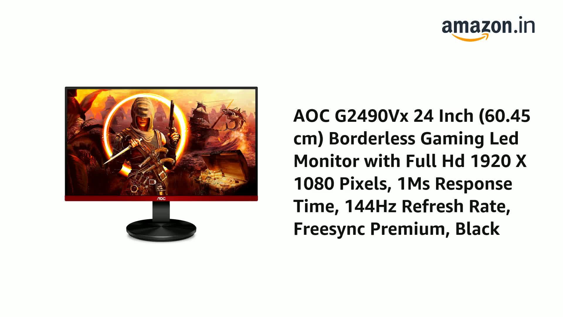AOC G2490Vx 24 Inch (60.45 Cm) Borderless Gaming Led Monitor