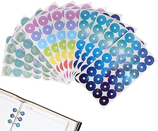 Lurrose 12枚入 パンチ穴 補強シール ビニールパッチ パンチラベル 丸型 穴パンチ 補強・補修用 ステッカ 簡単貼付 書類保護 自宅 学校 オフィス用品