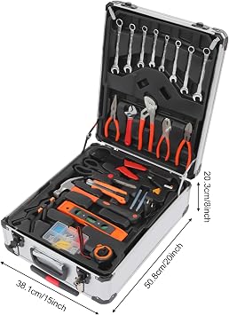 Home Tool Kit 187PCS Home Repair Tool Kit Toolbox Storage Case with Lock Hardware Tool Set for Home Maintenance, Garden Care, General Repairs