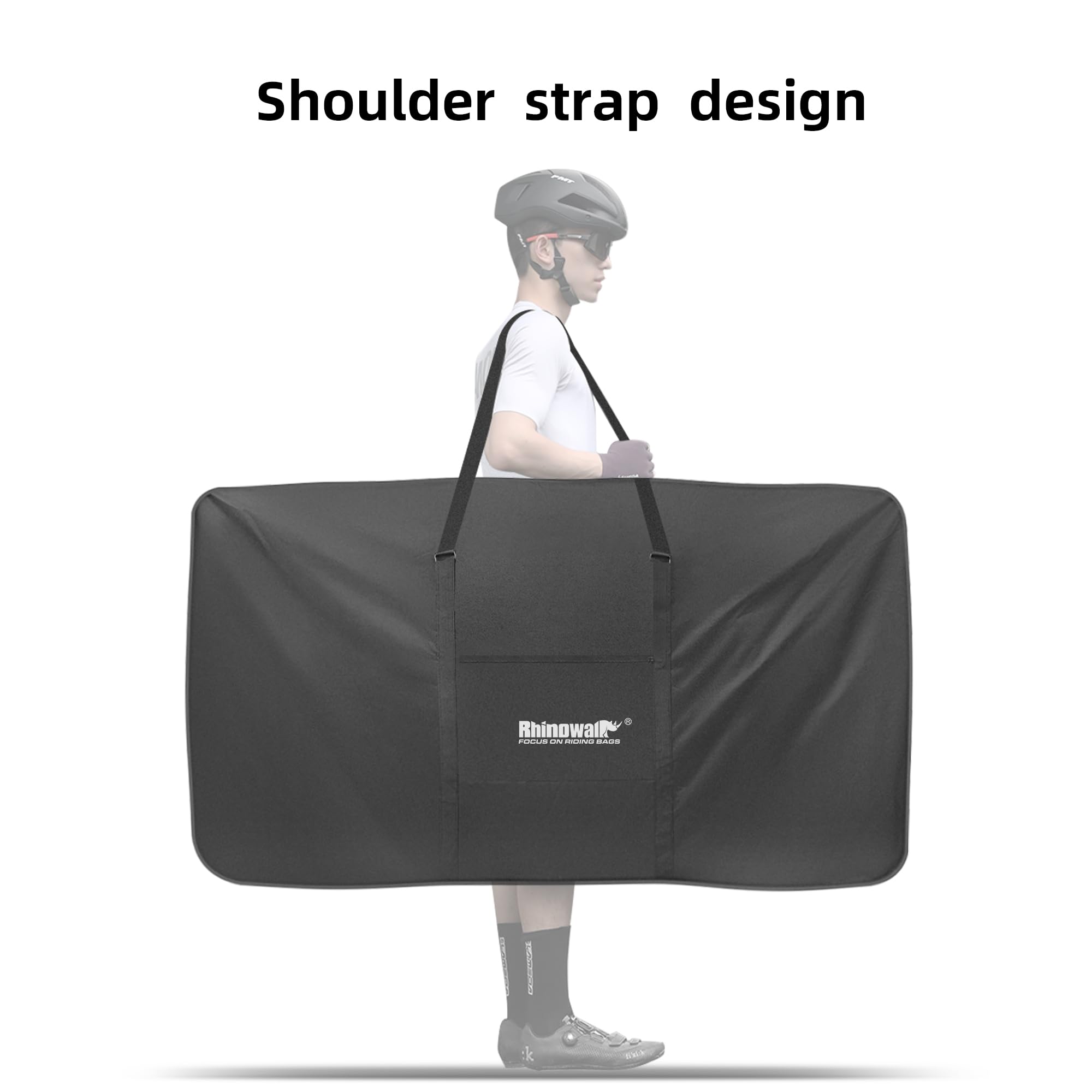 ENJOHOS Sac Transport Vélo Housse Transport Velo pour 26-29 Pouces VTT/61 Taille Route/Trotinette Electrique Housse de Velo Pliant Sac Grand Pliant Porte-Vélo pour Voyager en Train Avion, Noir