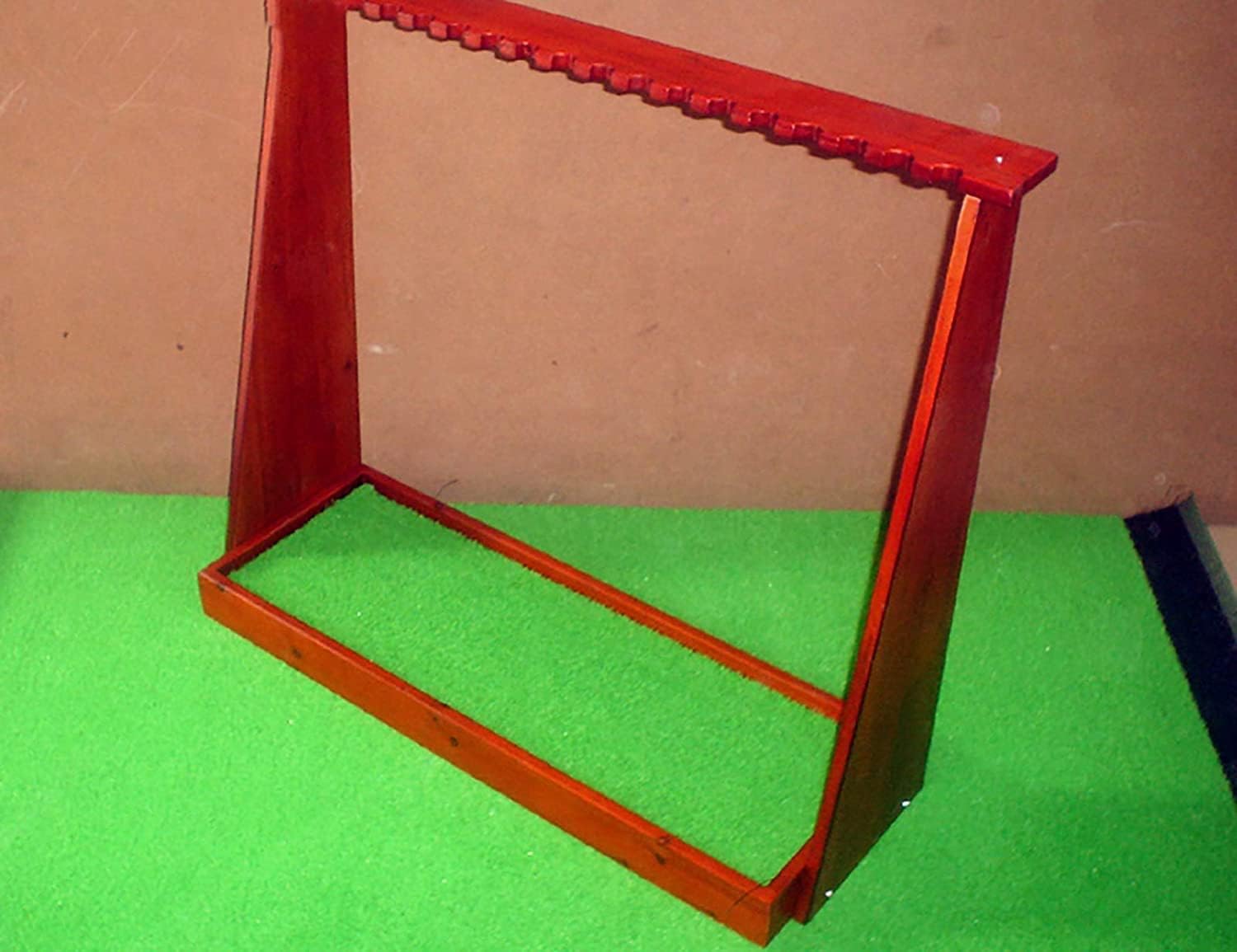 Wooden Golf Club Display Stand, 18-Hole Holder Storage Rack - Indoor Outdoor Golf Club Organizer Shelf, 88cm Tall, Red Wood Color