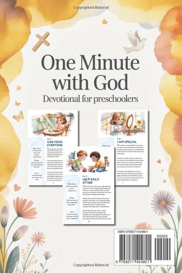 Image of Devotional for Preschoolers - One Minute with God: 80 Daily Devotions for Kids and Parents with Bible Verses, Prayers, and Christian Values | Ages 3-6
