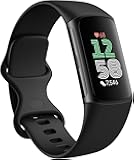 Charge 6 Activity Tracker Heart Rate Monitoring, 7-Day Battery, Integrated Google Apps, Maps & Wallet, in-Depth Health Insights, Activity & Sleep Analysis, S & L Bands Included, Obsidian/Black