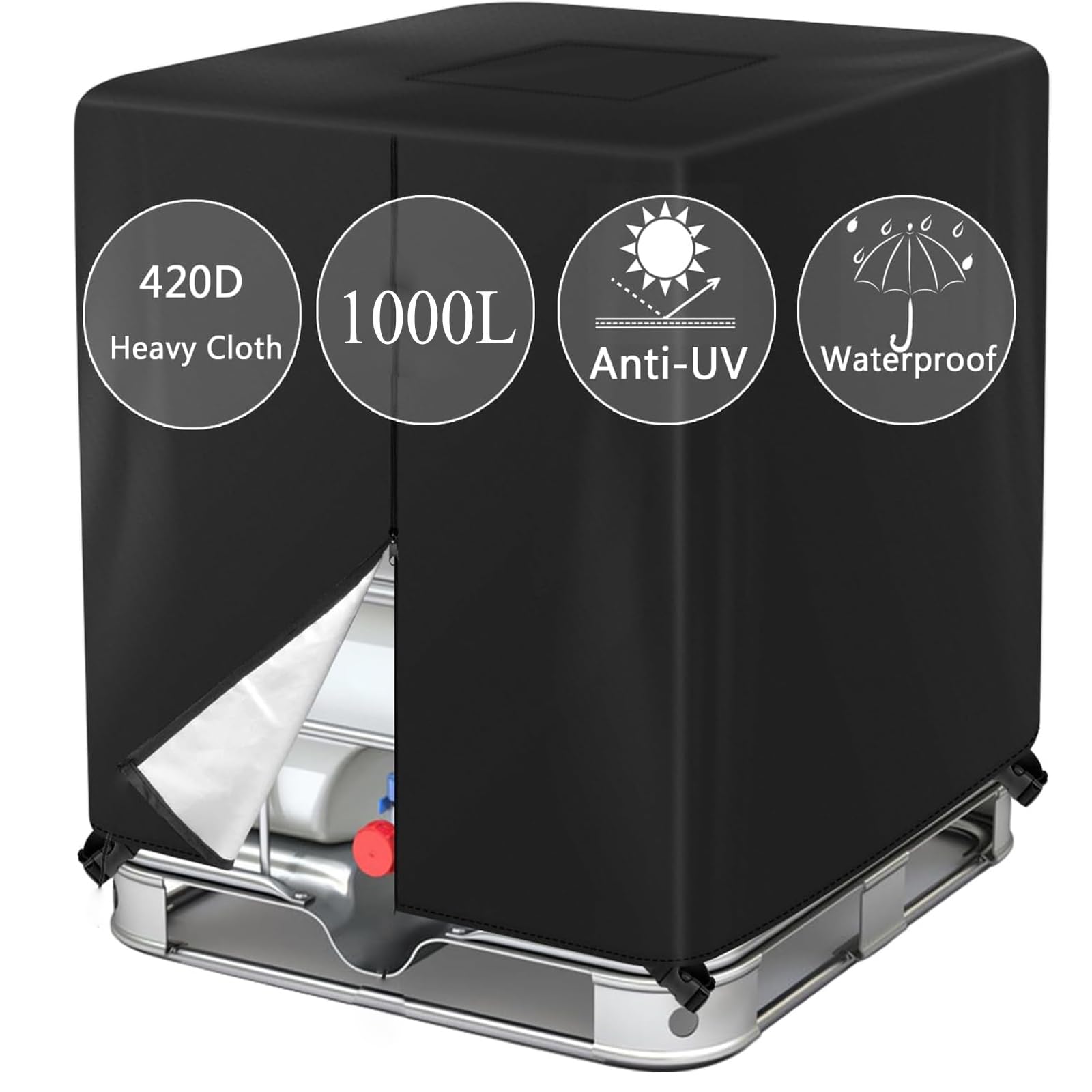 IBC Tote Cover 420D Oxford UV-beständige wasserdichte Wassertank-Schutzhülle für