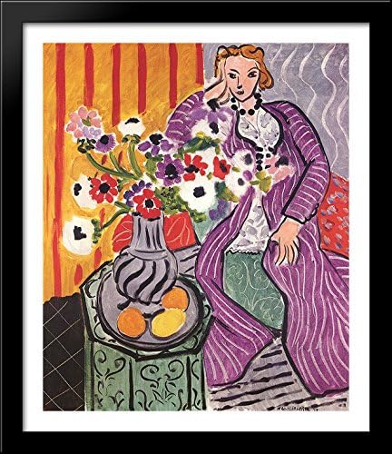 Purple Robe and Anemones 28x32 Large Black Wood Framed Print Art by Henri Matisse