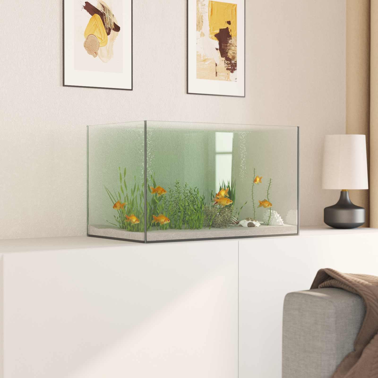 Generisch Aquarium mit Speicher Transparent 50 x 30 x 30 cm Glas,Tier- & Haustierbedarf,Haustierbedarf,Aquaristik,Aquarien-42020382