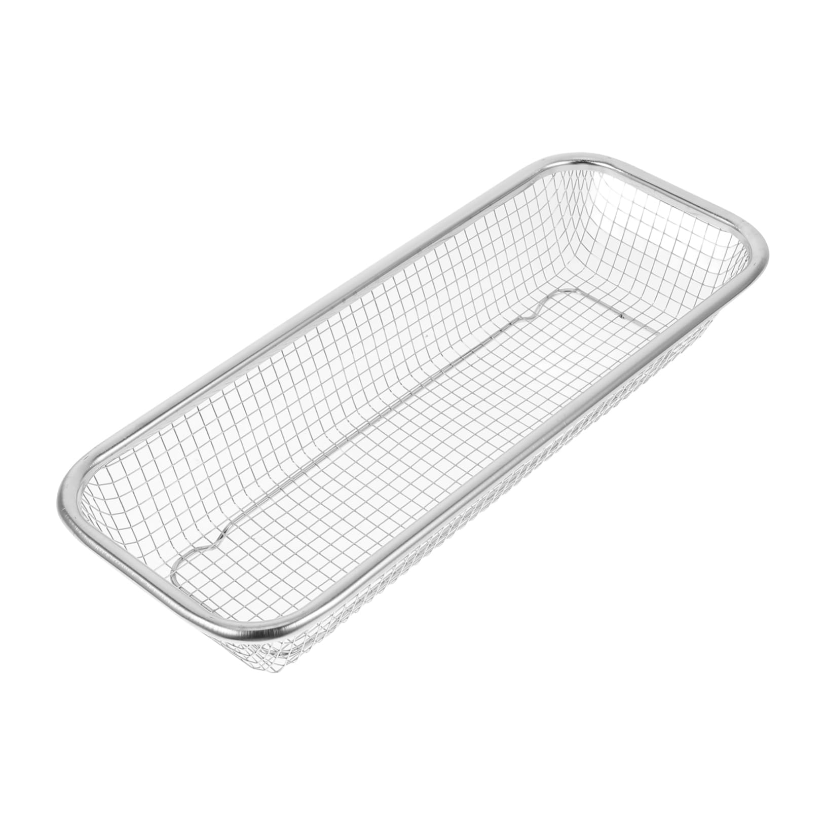 ibasenice Stainless Steel Air Fryer Oven Tray Versatile Grilling Basket Dishwasher Safe Outdoor Bbq Pan Chopstick Holder Fruit Colander Silverware Drying Rack