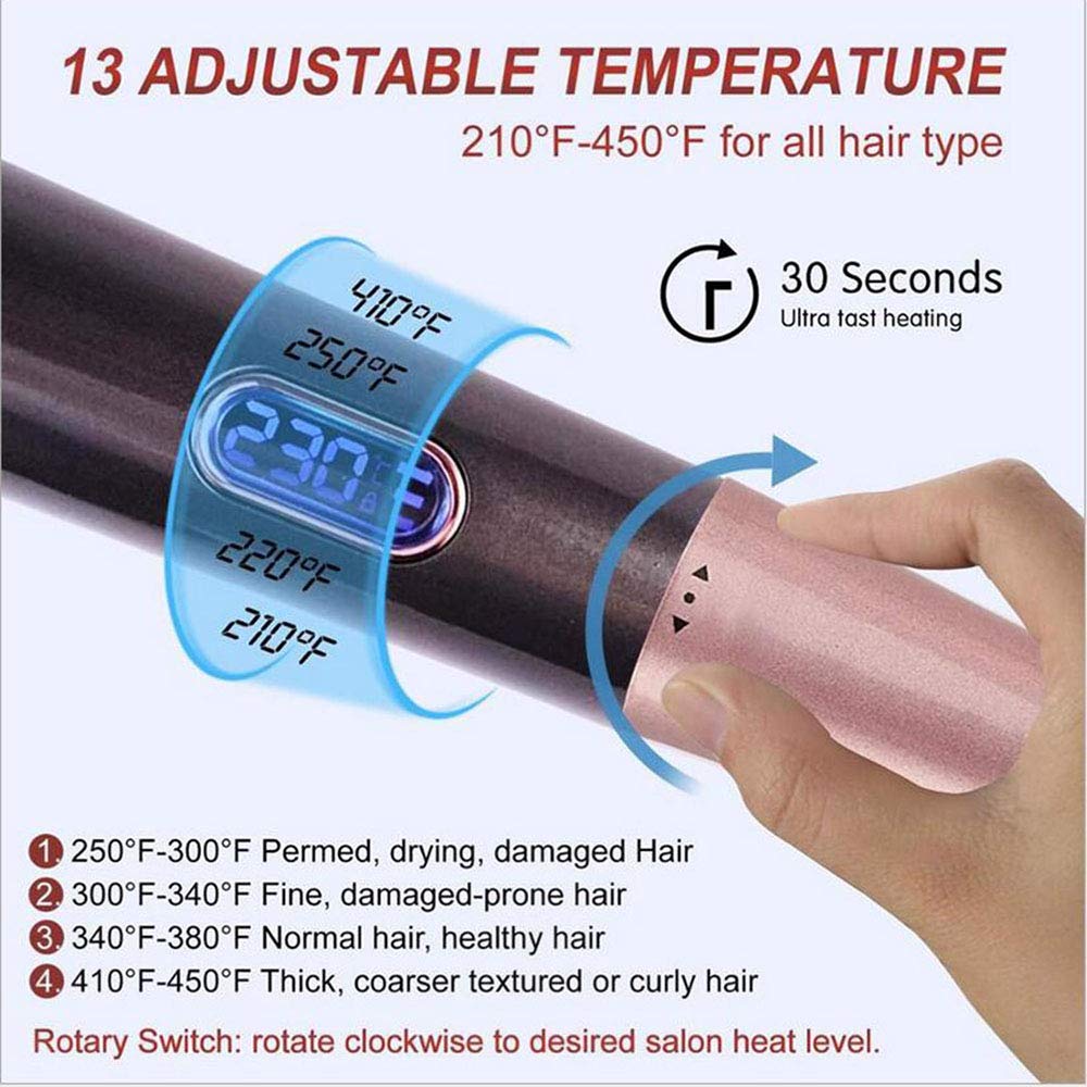 HUYA Plancha de Pelo Rotary Bevel Curling Stick Tornillo de Onda automática Beauty Power Carril de Control de Temperatura térmica