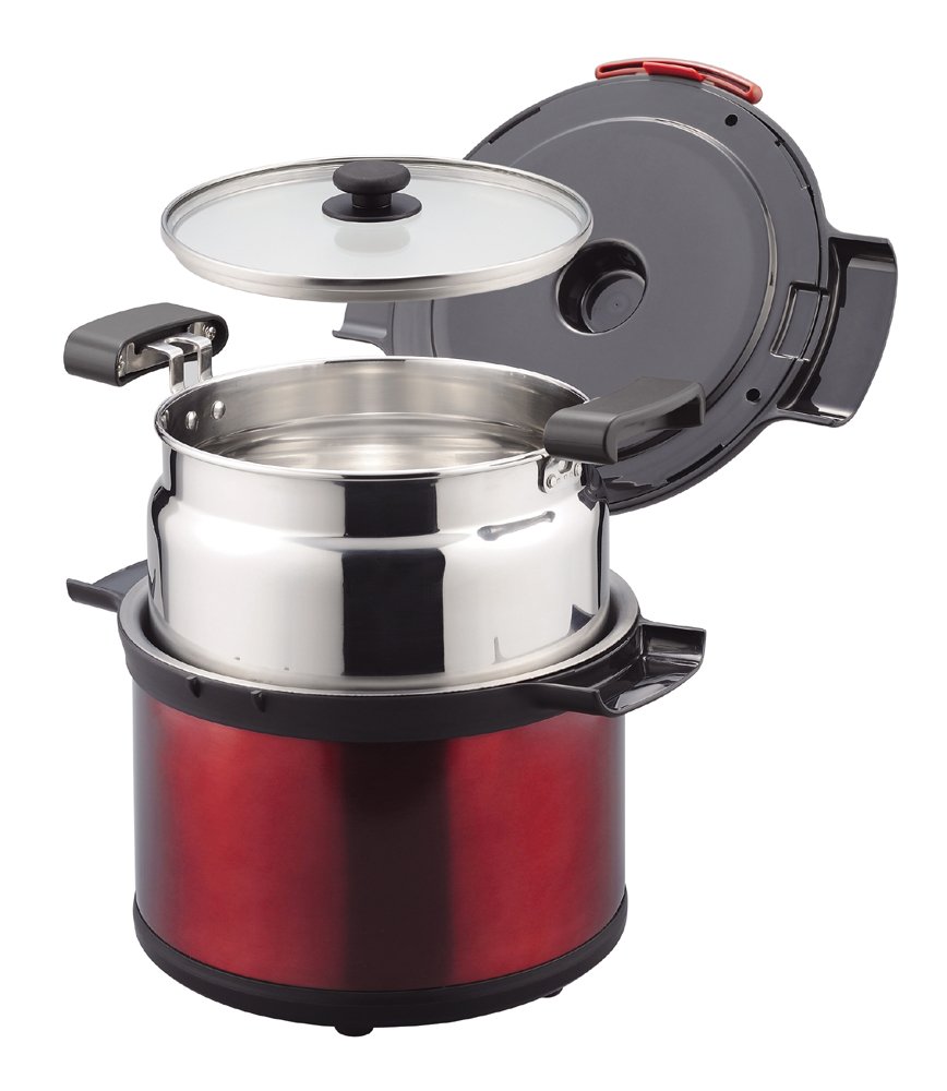 【未使用品】エコック 真空保温調理鍋3.2L(ワンハンドル) Amazon｜パール金属 エコック 真空 保温 調理 鍋 3.2L レッド H-8099