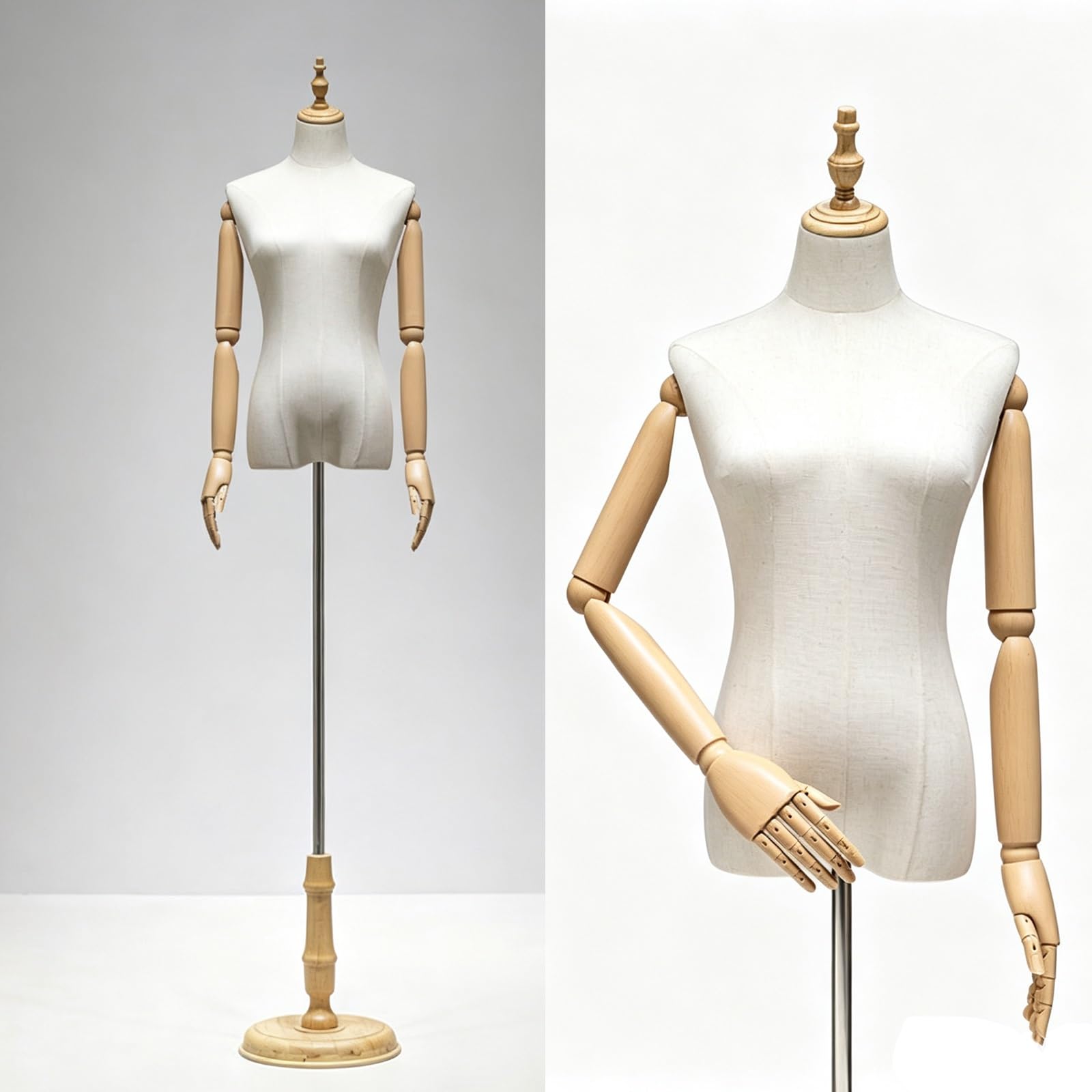 Female Dress Form Mannequin Torso with Articulated Arms