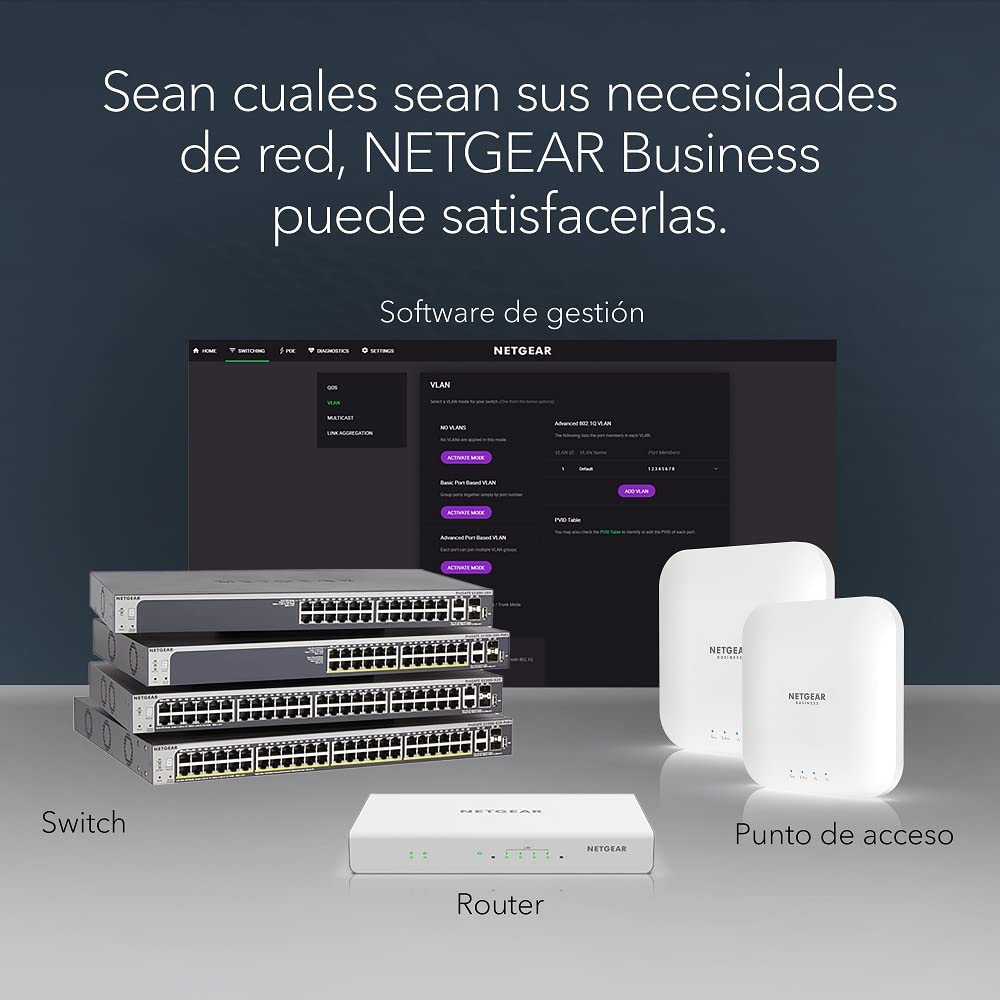 NETGEAR Switch Ethernet, Conmutador no gestionado, ProSAFE, Conmutador Gigabit - GS108GE - Sobremesa - 8 Puertos 10-100-1000 Mbps
